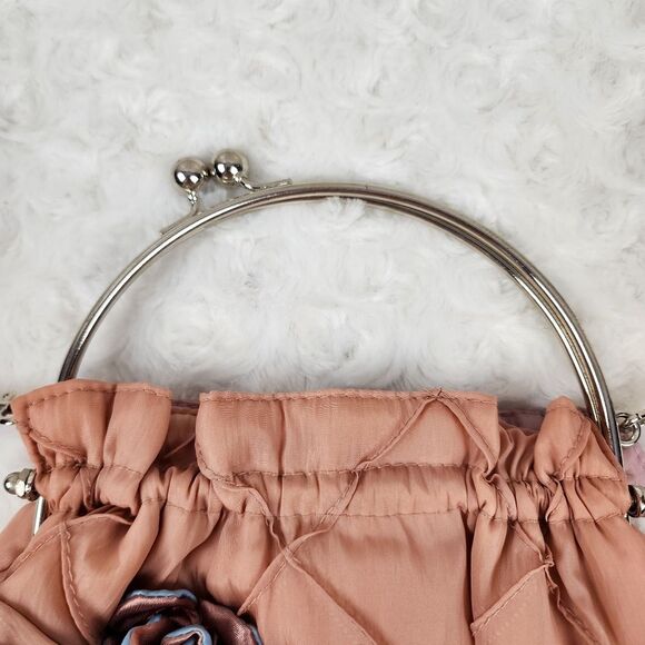 Floral Clutch Purse Bag Rose Pink - Picture 6 of 11